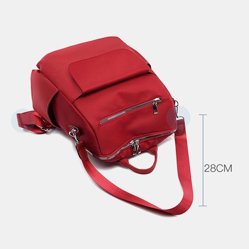 Dame Casual Oxford Stor Kapacitet Flap Lomme Konvertibel Strop Udendørs Rejse Crossbody Taske Rygsæk