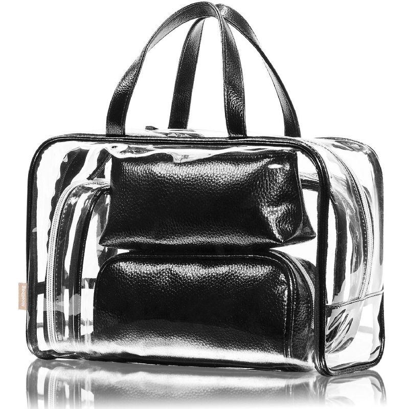 Dame Transparent Clear Jelly Patchwork Pvc Beach Bag Rygsæk Håndtaske