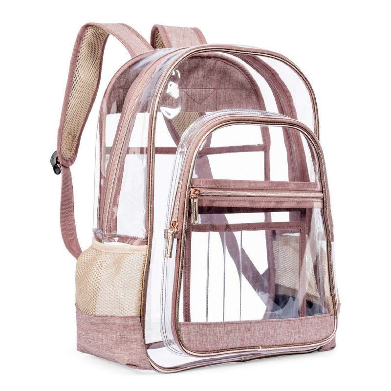 Dame Transparent Clear Jelly Patchwork Pvc Beach Bag Rygsæk Håndtaske