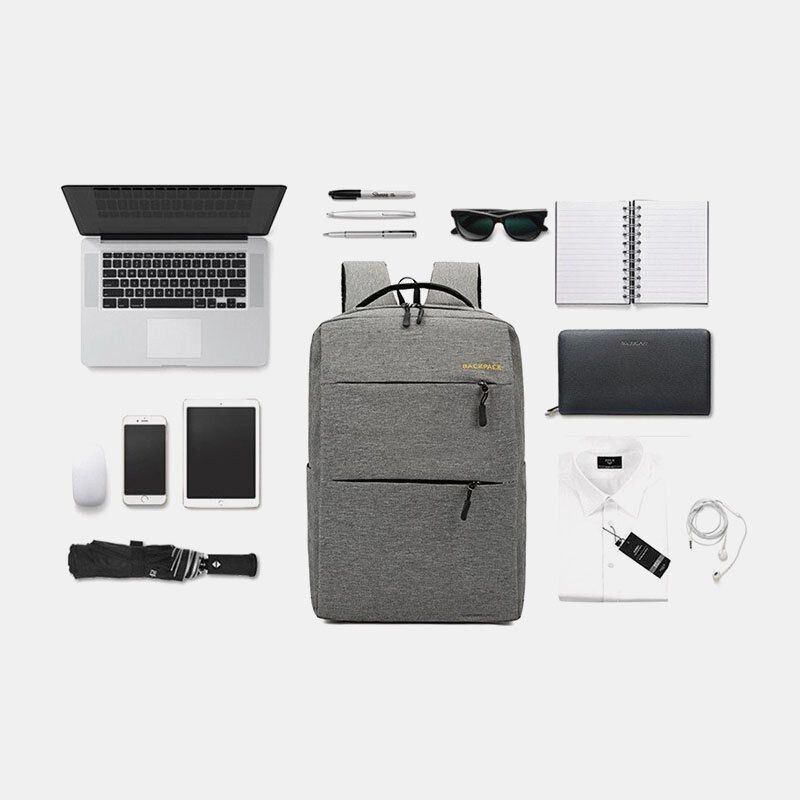 Herre 3 Stk Nylon Usb-opladning Slidfast Mode Casual Laptop-taske Rygsæk Crossbody-taske Clutch-taske