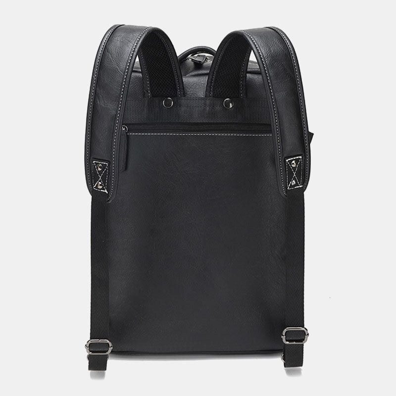 Herre Multi-purpose Pu Læder Rygsæk 15.6 Tommer Stor Kapacitet Multi-pocket Bærbar Taske Håndtaske Crossbody Tasker