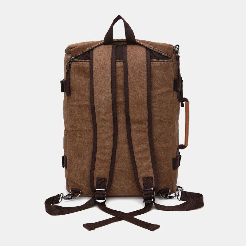 Herre Vintage Canvas Multifunktion Stor Kapacitet Farvematchende Rejserygsæk Laptoptaske