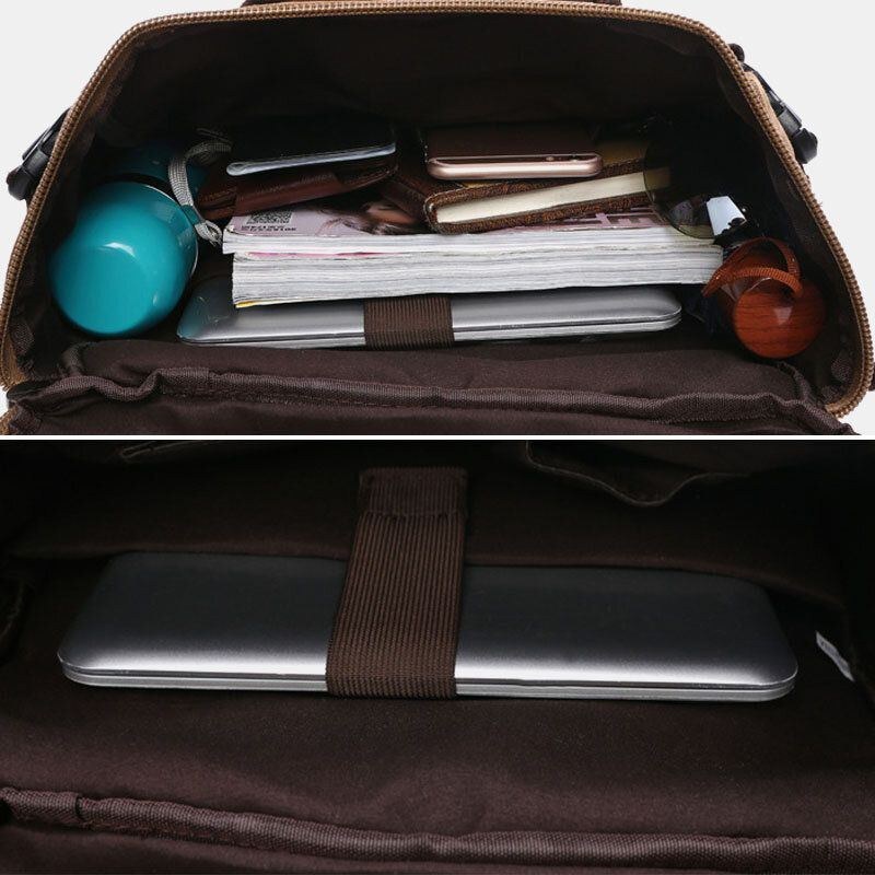 Herre Vintage Canvas Multifunktion Stor Kapacitet Farvematchende Rejserygsæk Laptoptaske