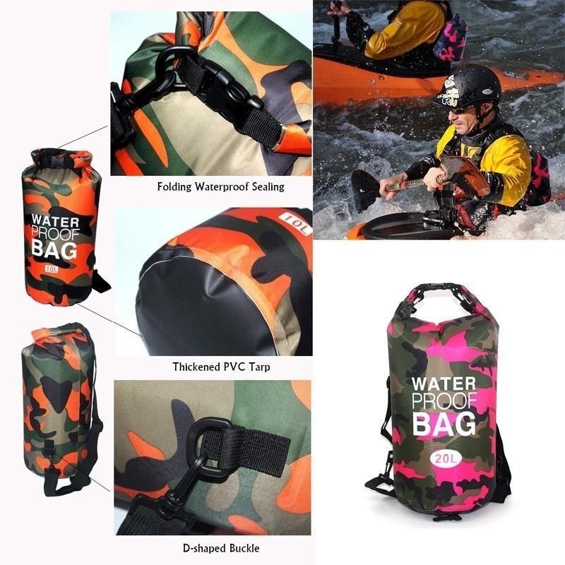 Vandtæt Letvægts Udendørstaske Til Mænd Camouflage Dry Bag Camo Compression Sack