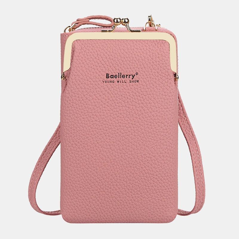 Baellerry Kvinder Lychee Mønster 6 Kortpladser 6.5 Tommer Telefontaske Crossbody Taske