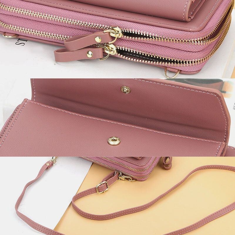 Dame 12 Kortpladser Telefontaske Med Stor Kapacitet Crossbody-taske