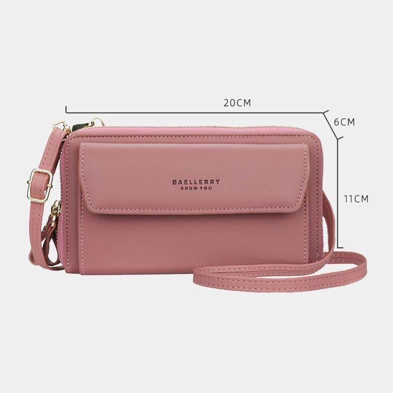 Dame 12 Kortpladser Telefontaske Med Stor Kapacitet Crossbody-taske