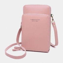 Dame 5 Card Slots Telefontaske Solid Crossbody Tasker