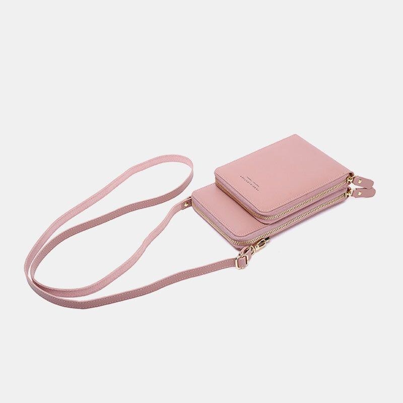 Dame 5 Card Slots Telefontaske Solid Crossbody Tasker