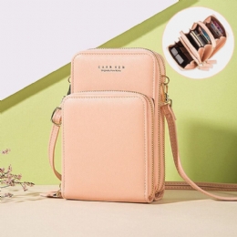 Dame 5 Kortpladser 6.3 Tommer Telefontaske Solid Crossbody Taske