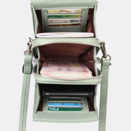 Dame 8 Kortpladser Telefontaske Solid Crossbody-taske Skuldertaske