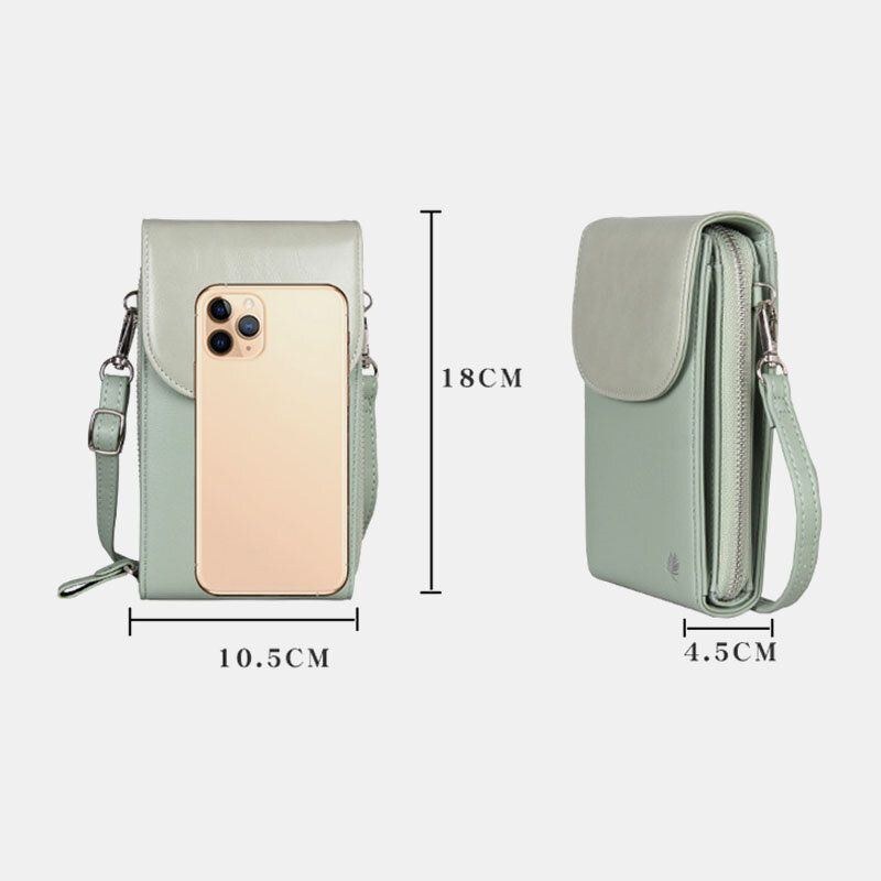 Dame 8 Kortpladser Telefontaske Solid Crossbody-taske Skuldertaske