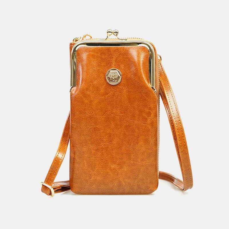 Dame 9 Kortpladser 6.3 Tommer Telefontaske Solid Crossbody Taske