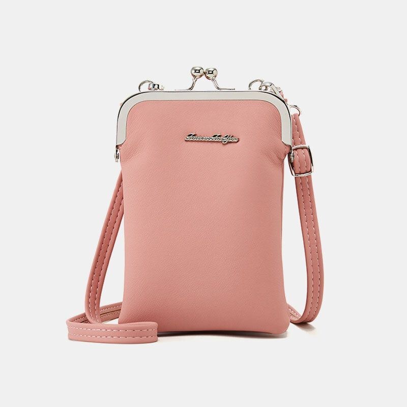 Dame 9 Kortpladser 6.3 Tommer Telefontaske Solid Crossbody Taske Skuldertaske