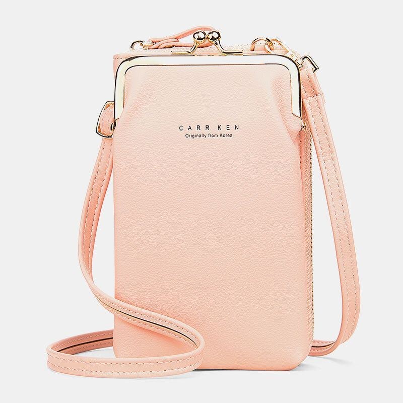 Dame 9 Kortpladser Telefontaske Solid Crossbody-taske Skuldertaske