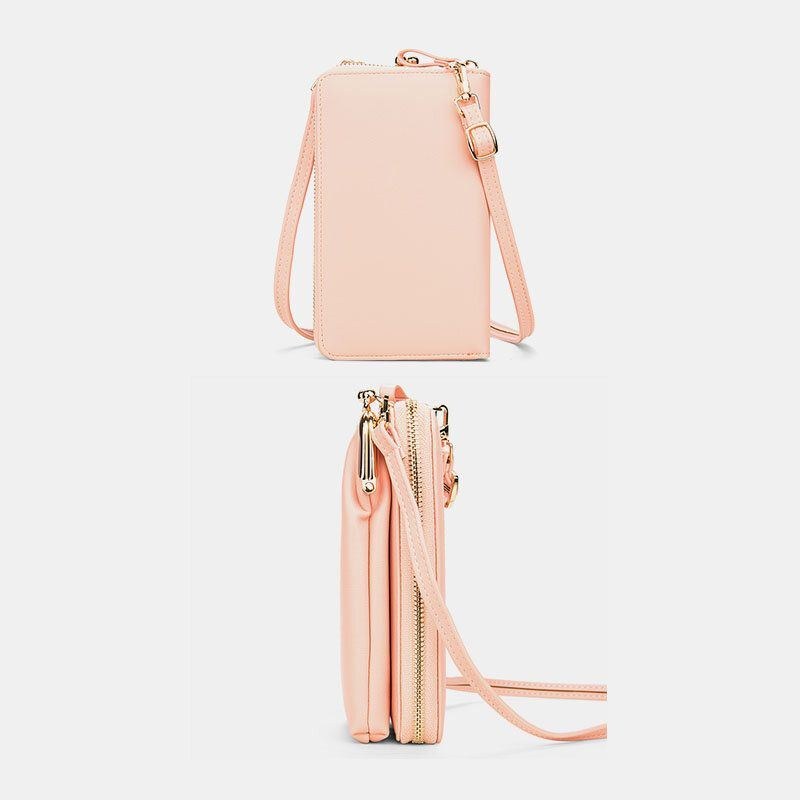 Dame 9 Kortpladser Telefontaske Solid Crossbody-taske Skuldertaske