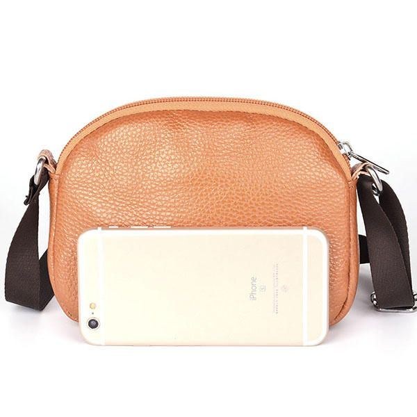 Dame Ægte Læder Okselæder Casual Skuldertaske Telefontaske Crossbody Taske