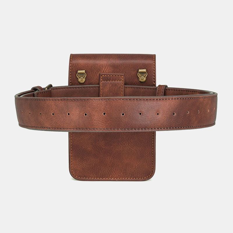 Dame Aftagelig Skulderrem Hardware Nitte Dekor Slangemønster Flap Magnetisk Lås Design Crossbody Taske Taljetaske