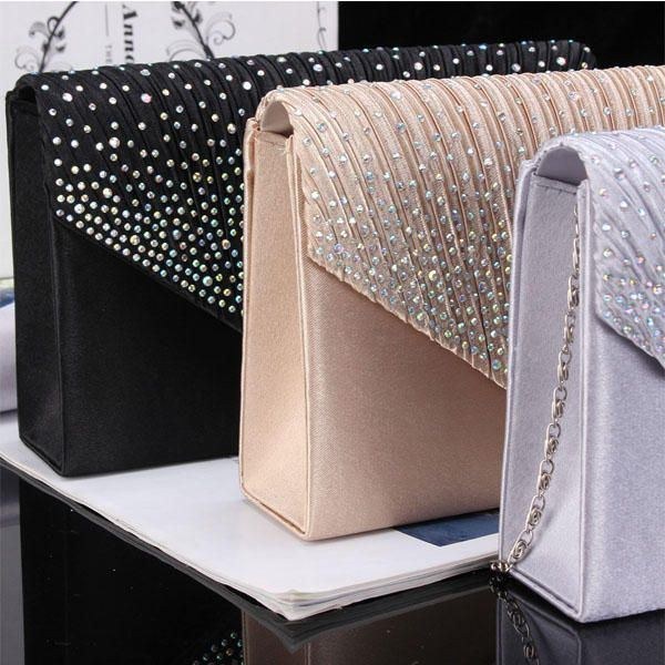 Dame Aften Brudepung Konvolut Flash Diamond Clutch Bærbar Skuldertaske Crossbody Taske