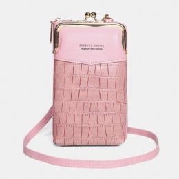 Dame Alligator Mønster Præget Lodret Stor Kapacitet Lynlås Tegnebog Bærbar 6.5 Tommer Telefontaske Skuldertaske Crossbody Taske