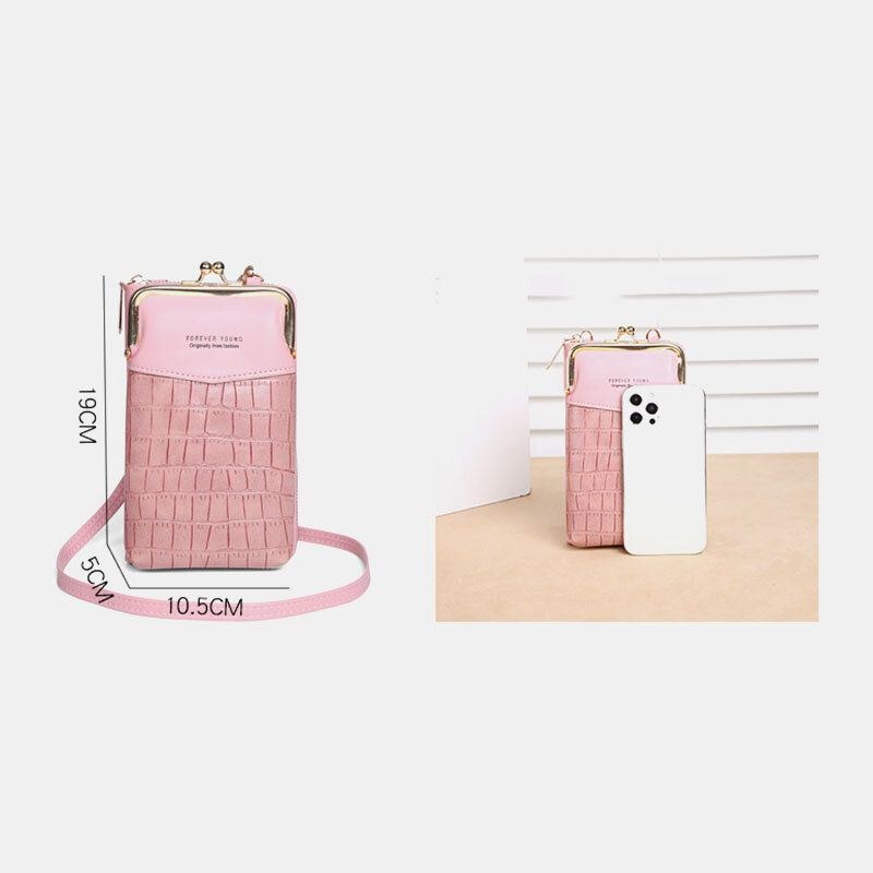 Dame Alligator Mønster Præget Lodret Stor Kapacitet Lynlås Tegnebog Bærbar 6.5 Tommer Telefontaske Skuldertaske Crossbody Taske