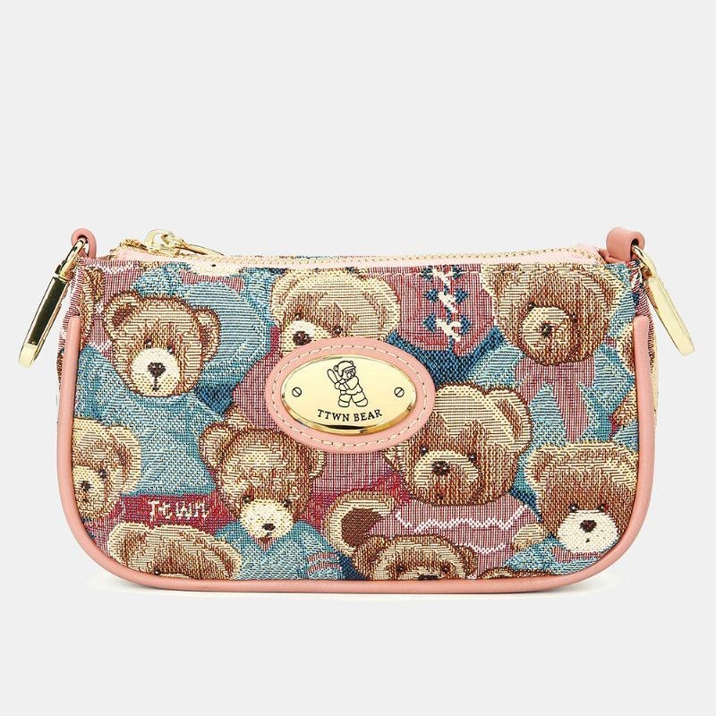 Dame Bear Mønster Casual 3 Stk Pung Crossbody Taske