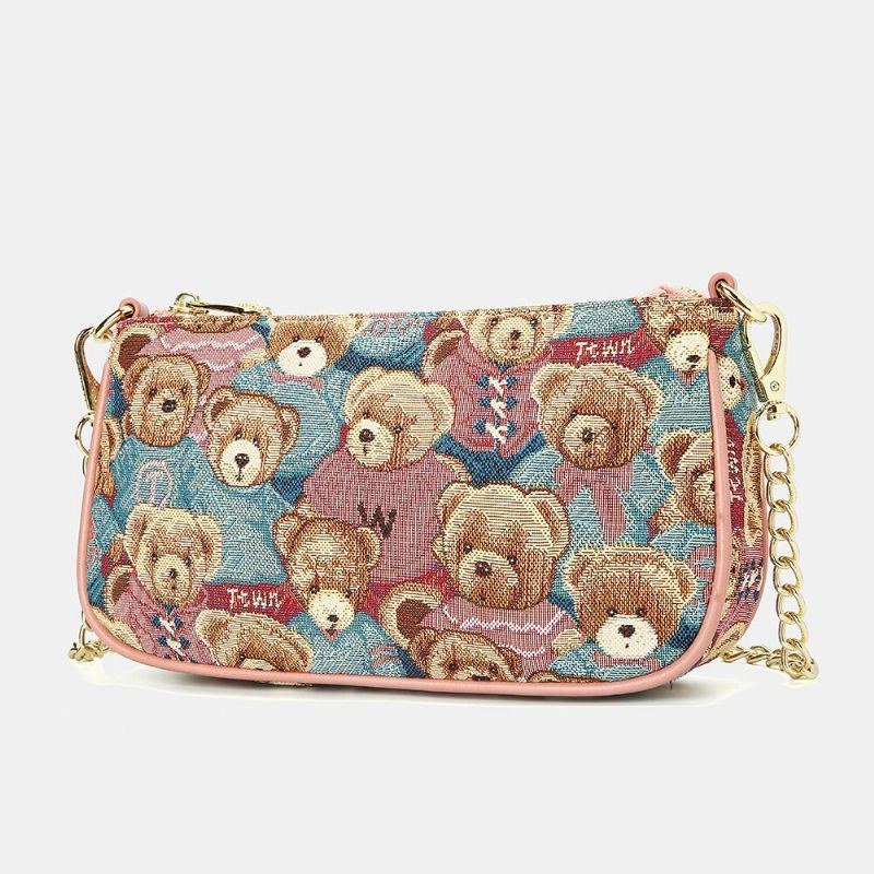 Dame Bear Mønster Casual 3 Stk Pung Crossbody Taske