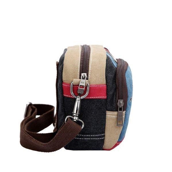 Dame Canvas Crossbody-tasker Kontrastfarve Casual Små Skuldertasker Messenger-tasker