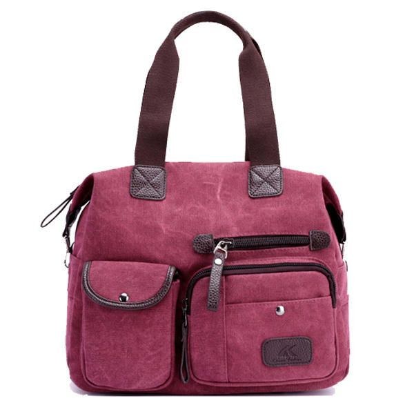 Dame Canvas Stor Kapacitet Sports Travel Crossbody Taske