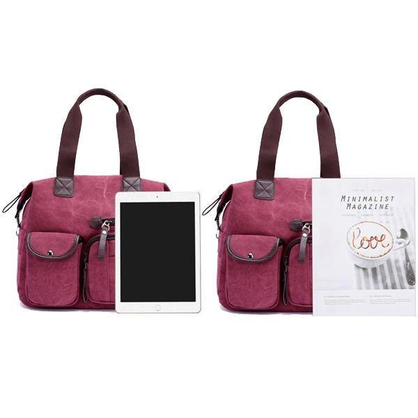 Dame Canvas Stor Kapacitet Sports Travel Crossbody Taske