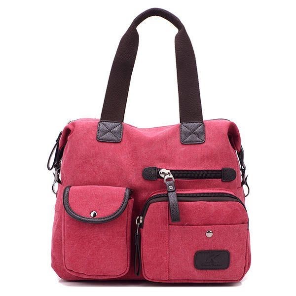 Dame Canvas Stor Kapacitet Sports Travel Crossbody Taske