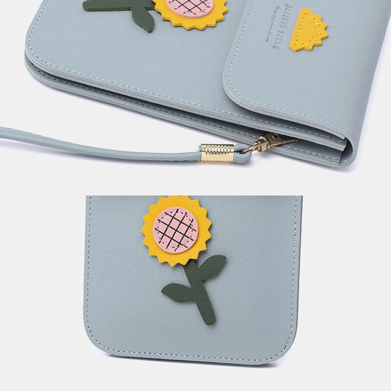 Dame Casual Flower Printed 6.3 Tommer Telefontaske Mini Skuldertaske Crossbody Taske