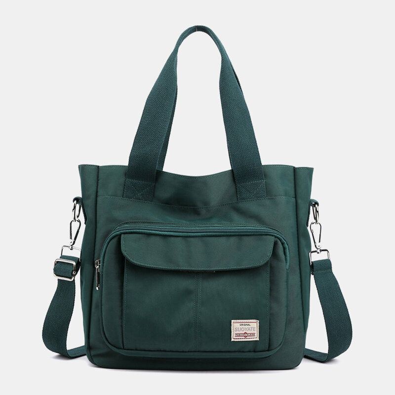 Dame Casual Letvægts Tote Solid Håndtaske Med Stor Kapacitet Crossbody-taske