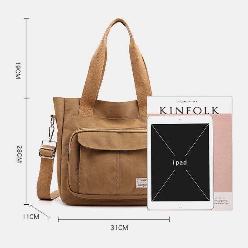 Dame Casual Letvægts Tote Solid Håndtaske Med Stor Kapacitet Crossbody-taske