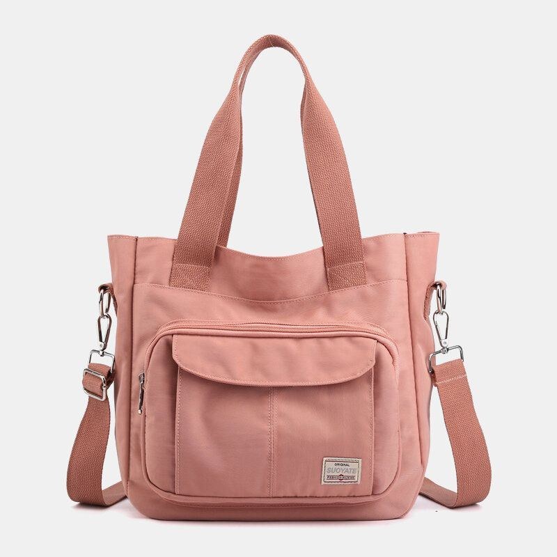 Dame Casual Letvægts Tote Solid Håndtaske Med Stor Kapacitet Crossbody-taske