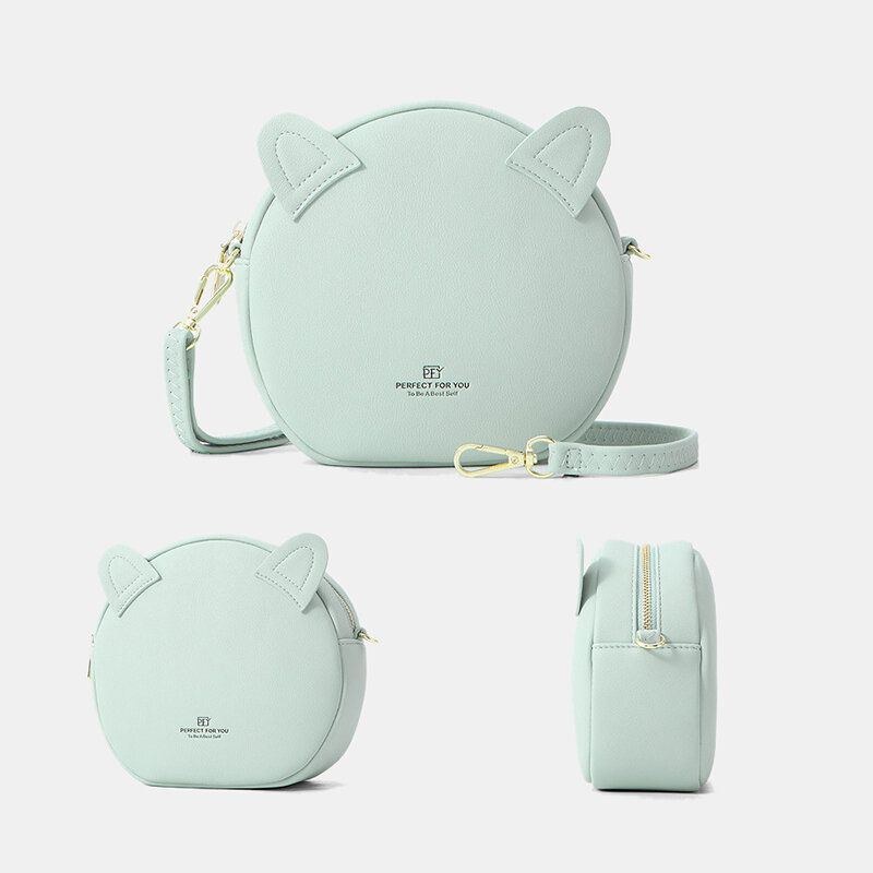 Dame Casual Solid Cat-mønster Telefontaske Crossbody Taske