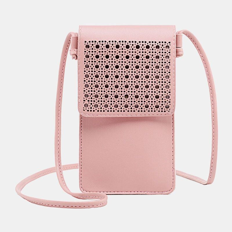 Dame Casual Solid Hollow Out Touch Screen 6.3 Tommer Telefontaske Skuldertaske Crossbody Taske