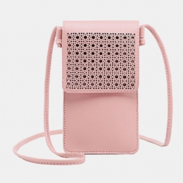 Dame Casual Solid Hollow Out Touch Screen 6.3 Tommer Telefontaske Skuldertaske Crossbody Taske