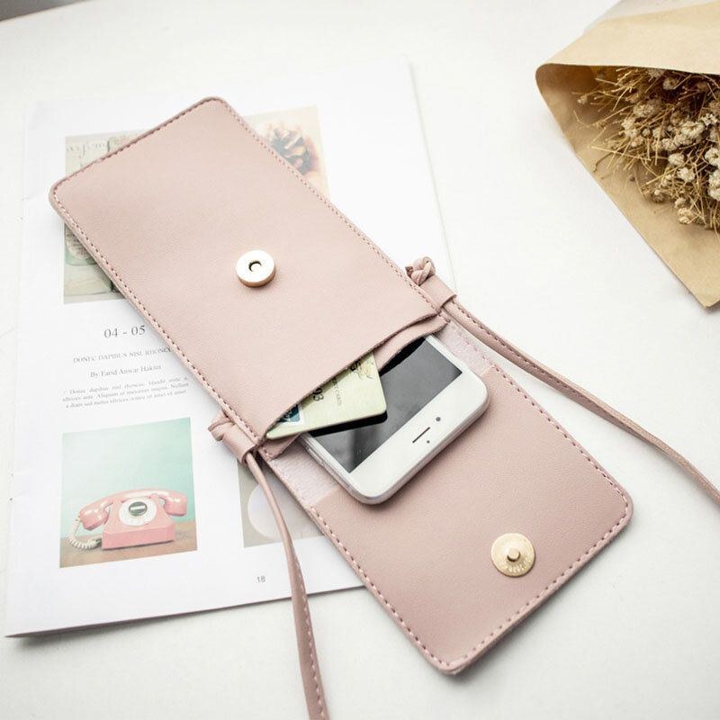 Dame Casual Solid Hollow Out Touch Screen 6.3 Tommer Telefontaske Skuldertaske Crossbody Taske