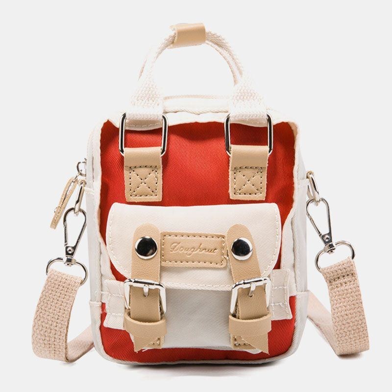 Dame Colorblock Nylon Vandtæt Crossbody Taske Mini Skuldertaske