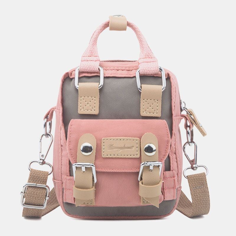 Dame Colorblock Nylon Vandtæt Crossbody Taske Mini Skuldertaske