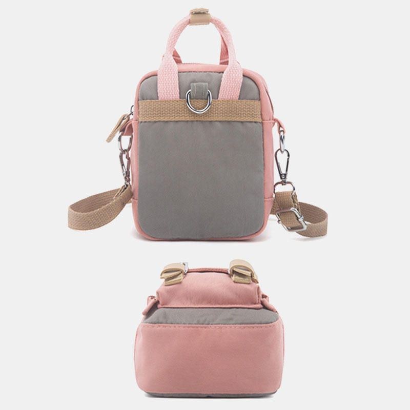 Dame Colorblock Nylon Vandtæt Crossbody Taske Mini Skuldertaske