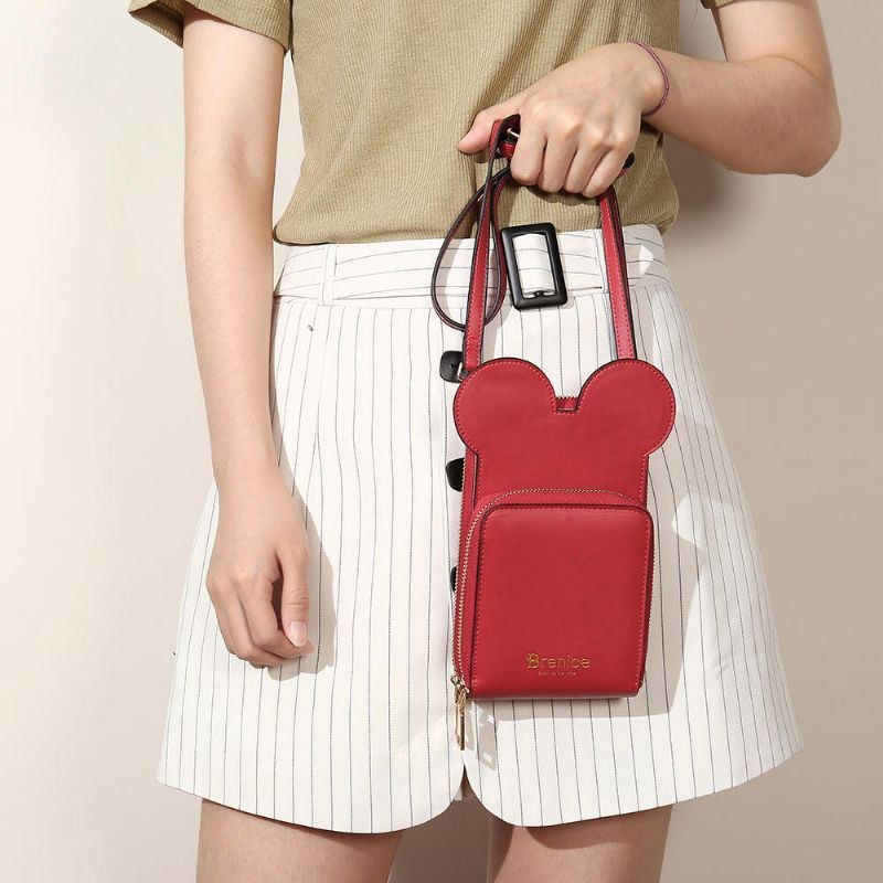 Dame Cute Animal Phone Bag Solid Crossbody Taske