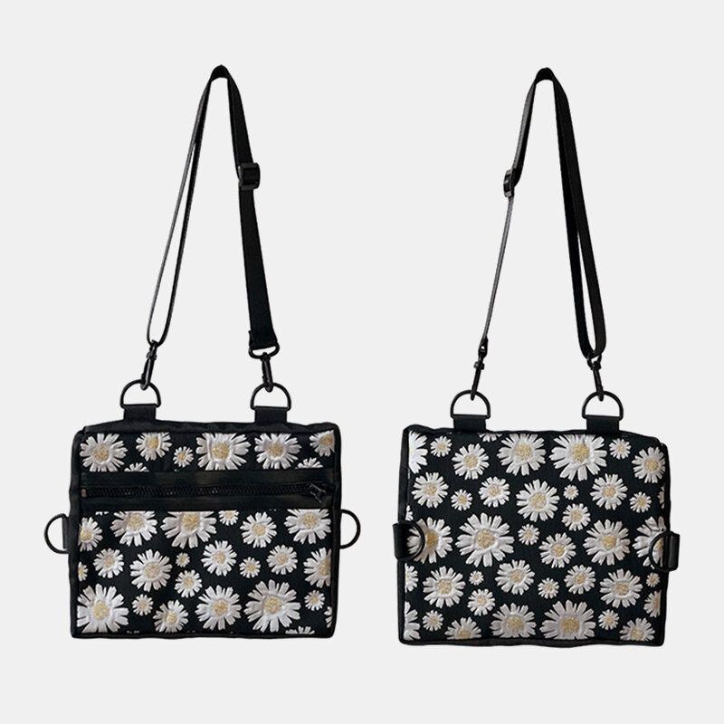 Dame Daisy Casual Flower Nylon Crossbody Bag Skuldertaske