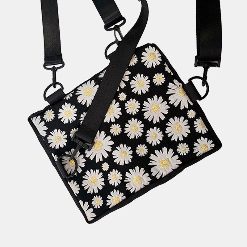 Dame Daisy Casual Flower Nylon Crossbody Bag Skuldertaske