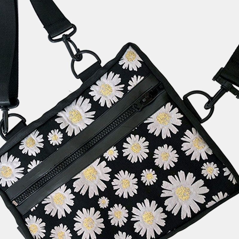 Dame Daisy Casual Flower Nylon Crossbody Bag Skuldertaske