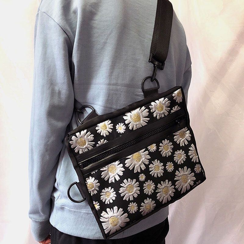 Dame Daisy Casual Flower Nylon Crossbody Bag Skuldertaske