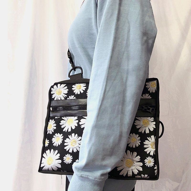 Dame Daisy Casual Flower Nylon Crossbody Bag Skuldertaske