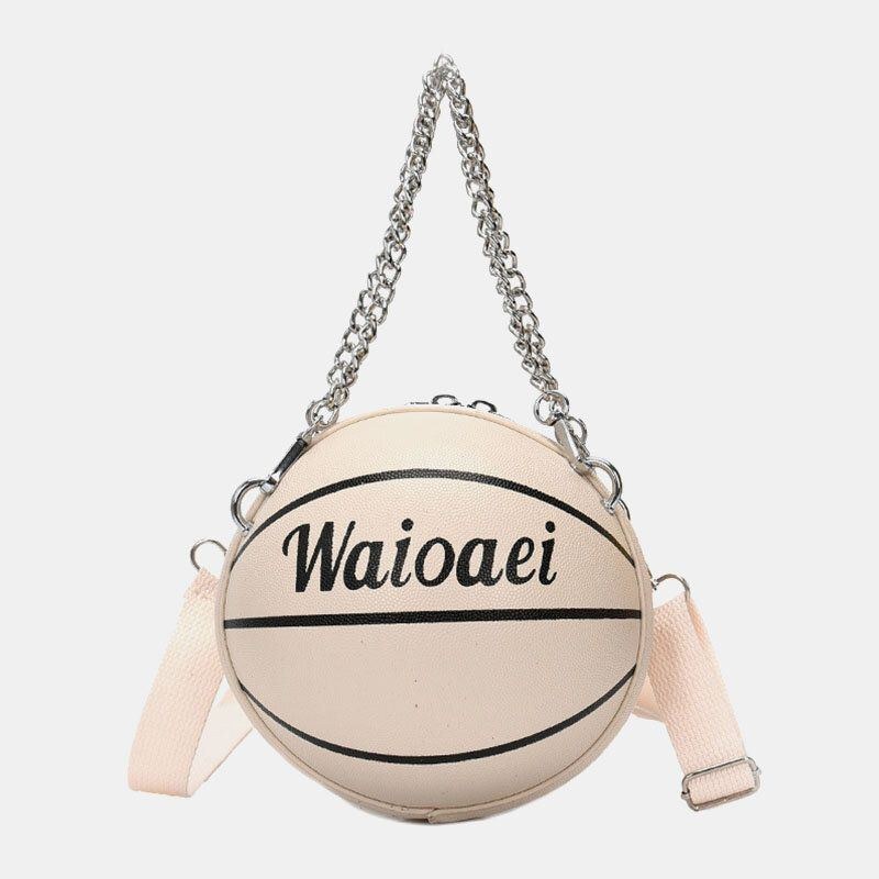 Dame Damer Unikt Design Basketball Look Ensfarvet Håndtaske Mode Justerbar Skuldertaske Cross Body Bag