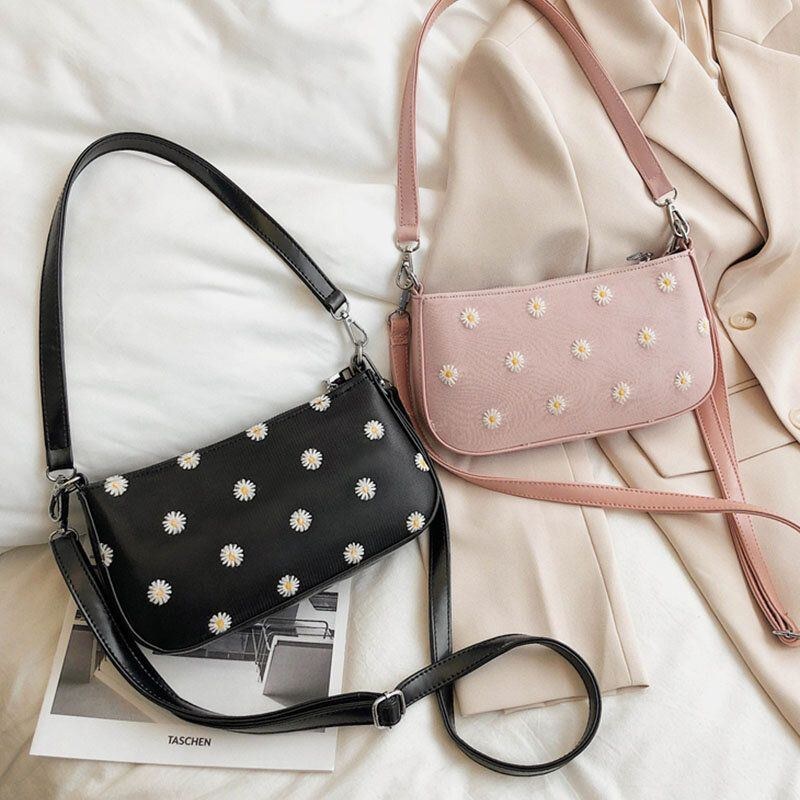 Dame Dotted Daisy Printed Shoulder Bag Crossbody Bag